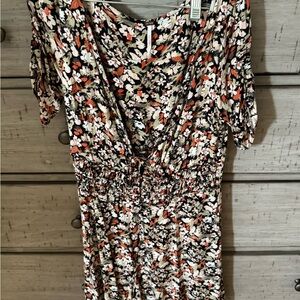 Free People Black and Orange Floral Dress